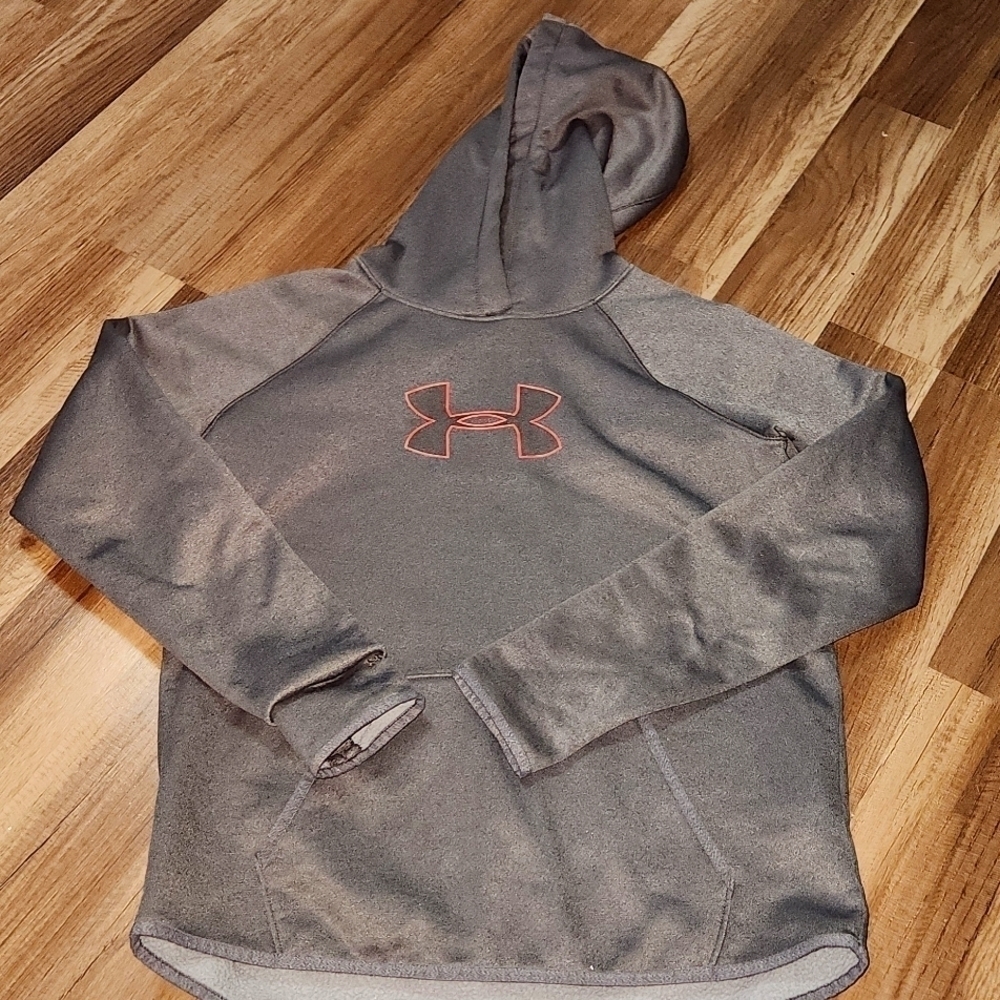 Under Armour Hoodie Size Small Gray with Red UA Logo EUC Unisex